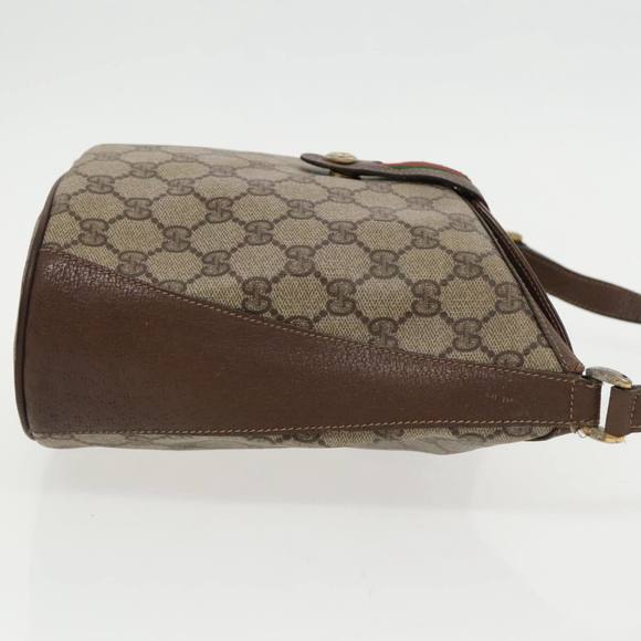 GUCCI GG Supreme Web Sherry Line Shoulder Bag PVC Beige 904 02 081 Auth 96199 - Picture 3 of 16